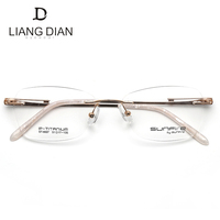 Montura de Gafas Ópticas de Metal de Moda, Montura de Titanio sin Aro para Mujer, Gafas 2018