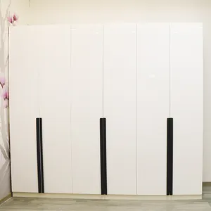 SANTOPOVA-Placard simple en bois pour la maison, meubles de chambre, 4 portes, blanc, nordique, luxe