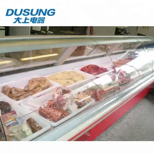 弯曲的玻璃服务于显示器冰箱/新鲜的肉服务/服务于显示器