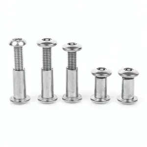 OEM/ODM Stainless Steel Binding Barrels And Screws Flat Head Hex Socket Furniture Lock Screws