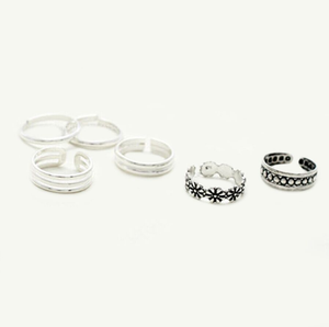 Damen sommer schmuck silber überzogene vintage kappe fuß <span class=keywords><strong>finger</strong></span> <span class=keywords><strong>ring</strong></span> - Product Image 2