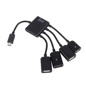 USB Hub 4 Cổng Micro OTG Kết Nối Spliter Cho Điện Thoại Thông Minh Máy Tính Máy Tính Xách Tay Tablet PC Power Sạc Cáp Phổ