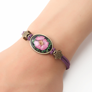 Pulsera de resina acrílica ecológica con flores secas, venta directa de fábrica - Product Image 2