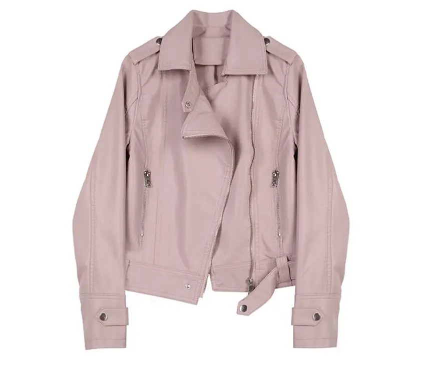 Blouson en Faux cuir PU femme, vêtement d'extérieur classique pour motard, printemps-automne, Y11289