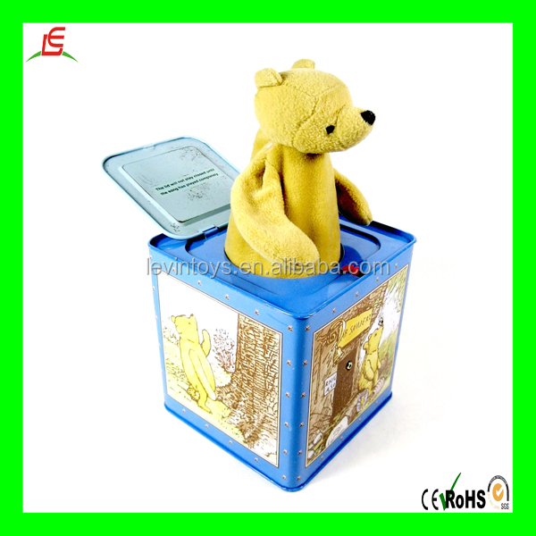 The B0123 floppy stuffed teddy bear Jack in the box