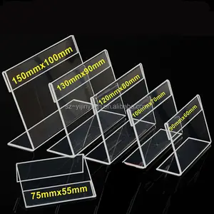 Tabletop Mini Acrylic Giá Tag Kinh Doanh Thẻ Hiển Thị Chủ Bán Buôn L Hình Dạng Giá Tag Chủ Acrylic Bàn Tên Tấm Chủ