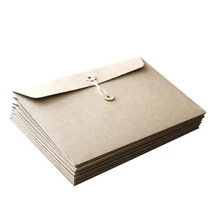 A4 size cardboard envelope professional kraft paper envelope with lock string ring