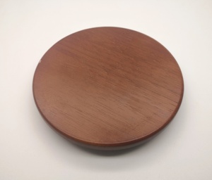 Vaso di candela coperchio in legno personalizzato dipinto marrone legno <span class=keywords><strong>con</strong></span> <span class=keywords><strong>guarnizione</strong></span> - Product Image 1
