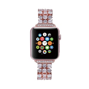 Correa de diamantes para Apple Watch, correa de metal de acero inoxidable de lujo para <span class=keywords><strong>Iwatch</strong></span> <span class=keywords><strong>ultra</strong></span> 10 9 8 7 6 5 4 3 SE, correa de reloj para mujer - Product Image 1