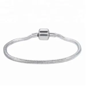 Personalized Stainless Steel Plain Simple Snake Chain DIY Charm Bracelet