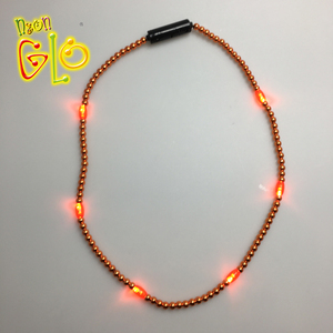 Giá rẻ Orange <span class=keywords><strong>LED</strong></span> ánh sáng nhấp nháy Vòng cổ với hạt kinh tế vui Đảng ủng hộ cho tổ chức sự kiện khuyến mãi - Product Image 3