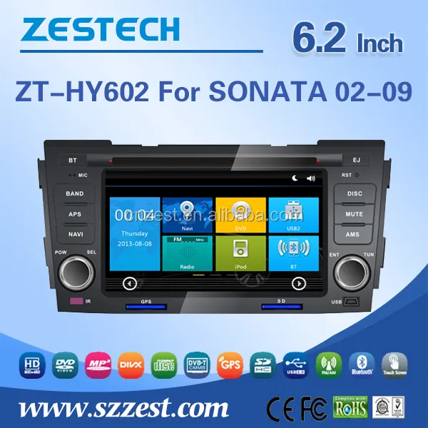 ZESTECH OEM 6.2 inch 2 din in-dash car dvd for Hyundai Sonata 2002 2003 2004 2005 2006 2007 2008 2009 car gps with USB/SD AM/FM