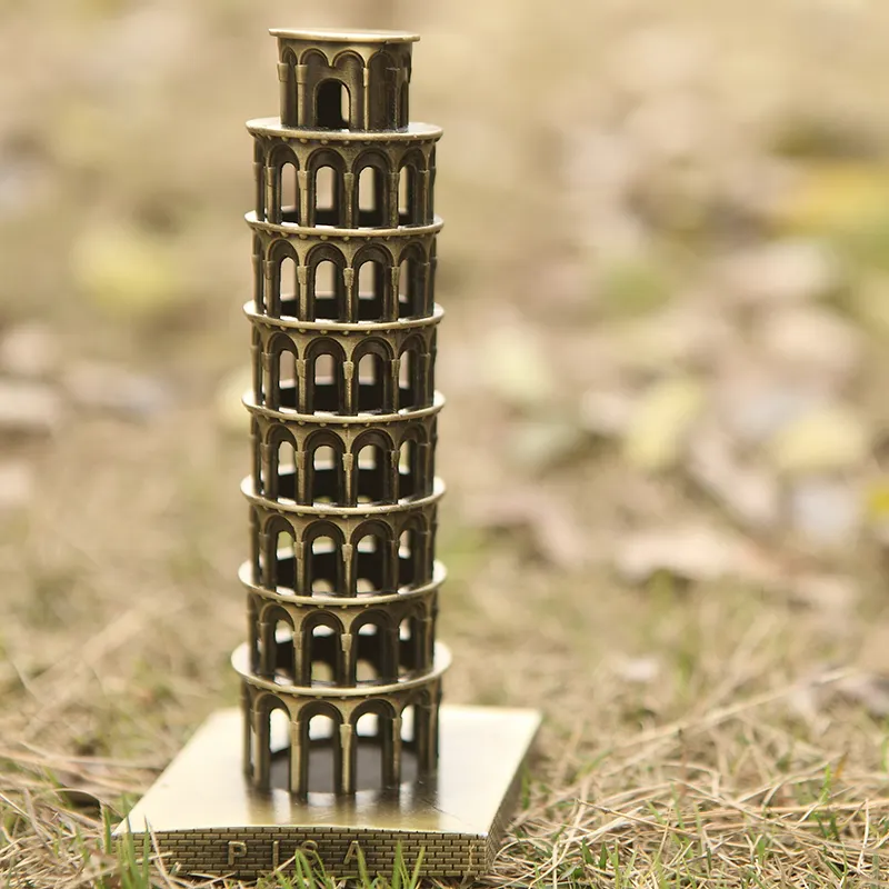 カスタムメタルクラフトイタリアピサの斜塔像置物モデル