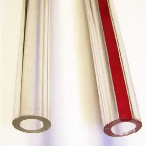 स्पष्ट क्वार्ट्ज ग्लास ट्यूब एक तरफ करीब कस्टम आकार दौर नीचे या फ्लैट नीचे