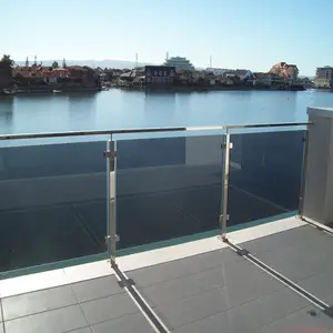 Chrome Finish Outdoor Geländer System Getönte Glas Balustrade