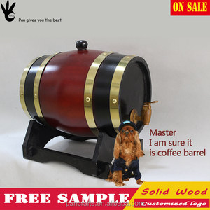 Barril de madera de madera del <span class=keywords><strong>grano</strong></span> de café envasado barril pintura a <span class=keywords><strong>pistola</strong></span> barril de vino - Product Image 1