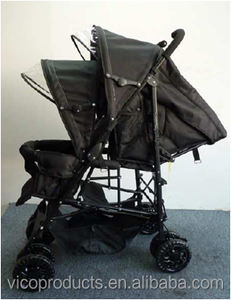 Cochecito doble para dos bebés, ligero y de plegado rápido, con asientos delanteros y traseros, modelo tradicional de gran venta. - Product Image 2