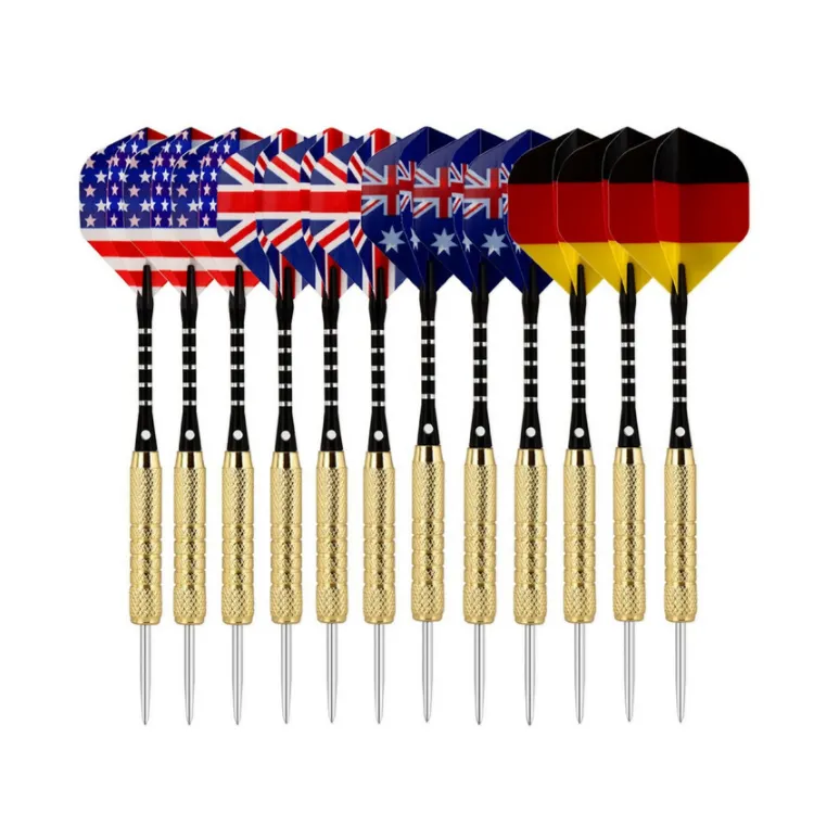 6 Stuks Darts Steel Tip Darts Met Pom Assen, Messing Vat En Pet Vluchten Voor Indoor Spel