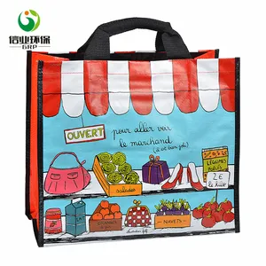 Grande saco de compras reutilizável bolsa de compras supermercado plegable