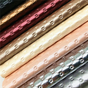 Tela de Cuero Sintético con Relieve Metálico en Forma de Rombo para Tapicería de Sofás, Camas, Bolsos, Lazos y Manualidades - Product Image 2