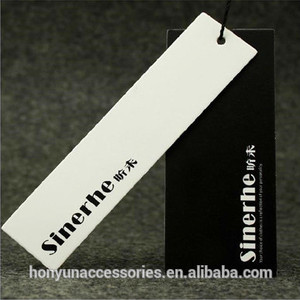 재활용 사용자 정의 직사각형 종이 인쇄 양각 럭셔리 Hang Tages 라벨 의류 - Product Image 2