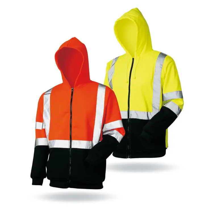 Safety Hoodies LX908 High Quality Reflective Safety Polar Fleece Jacket/ Polar Fleece Hoodie