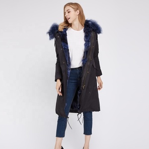 Las mujeres de piel de zorro forro mujeres abrigo de invierno cálido grueso largo chaqueta al aire libre Parka con capucha - Product Image 2