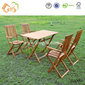 Jardín mesa cuadrada de madera de teca armest silla con el paraguas lateral - Product Image 1