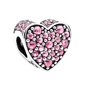 Factory wholesale heart charm hot selling charm bead bracelet jewelry charm
