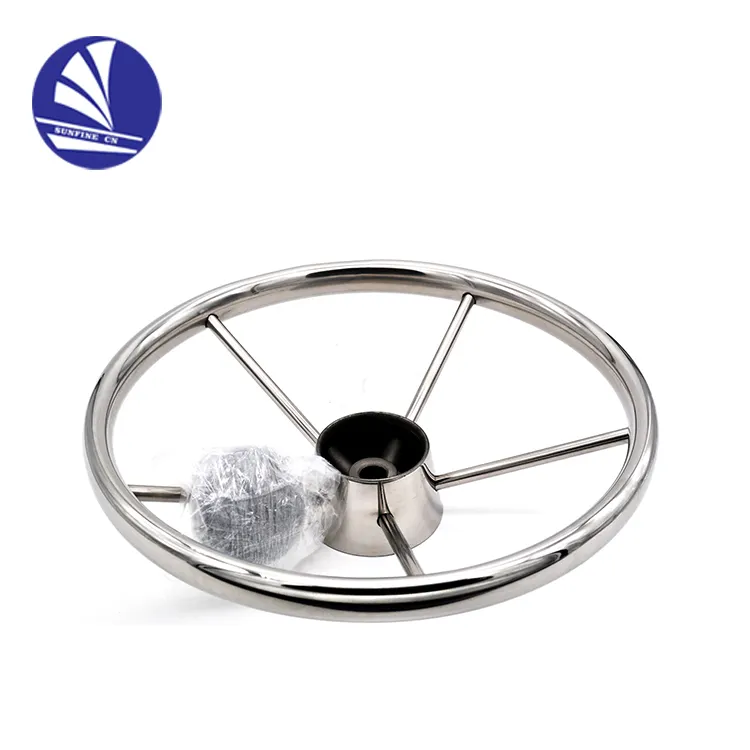 S.S.316 Marine Stainless Steel Boat Steering Wheel 5 Spoke With Knob yacht accessories