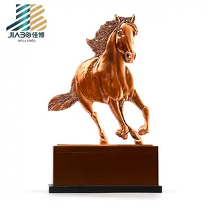 2021 made in china creative trophy design metal big brass horse shaped trophy