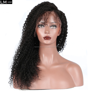 LM pelo cabello humano indio de alta calidad para mujer tupé rizado 360 de encaje frontal pelucas afro - Product Image 2