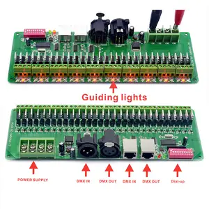 30チャンネルDMX rgb LEDストリップコントローラdmx 512デコーダdmx調光器ドライバ12V