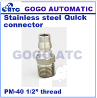 Compresseur d'air pneumatique, connecteur femelle 1/2 pouce, prise de raccordement rapide PM-40, acier inoxydable SS304