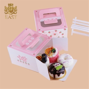 Boîte de papier de gâteau de conception personnalisée en gros écologique avec poignée pour boîte de papier de gâteau alimentaire - Product Image 1