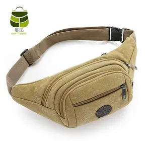 Custom China Leverancier Multifunctionele trending 2019 Outdoor Taille Tas Riem Mannen Sport Canvas Borst Fanny Pack Bag