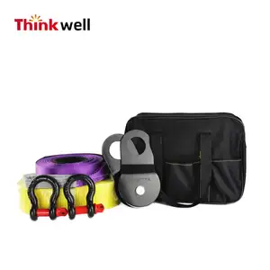 Thinkwell 4X4 Venta superior Off Road Tow Shackle Snatch Block Kinetic Rope Recovery Kit de herramientas de emergencia