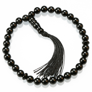 Braccialetto <span class=keywords><strong>Tasbih</strong></span> Musulmano di Alta Qualità con 33 Perle, Braccialetto di Preghiera Islamica in Unakite con Nappa Verde - Product Image 6