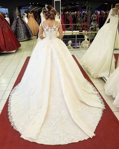 <span class=keywords><strong>Robe</strong></span> de mariée princesse en Satin, caftan, col rond, robes de mariée enceintes, robes de <span class=keywords><strong>mariage</strong></span> - Product Image 2