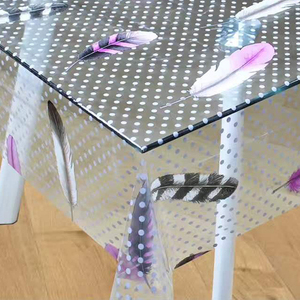 Premium Quality Unique <strong>Cheap</strong> Transparent Printed Vinyl <strong>Tablecloth</strong> Square