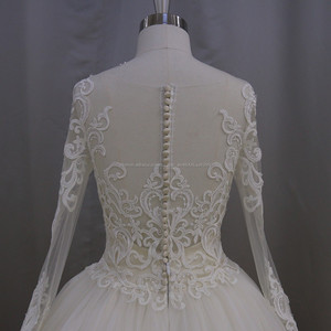 XF1080 réel échantillon <span class=keywords><strong>de</strong></span> <span class=keywords><strong>cendrillon</strong></span> <span class=keywords><strong>robe</strong></span> <span class=keywords><strong>de</strong></span> mariage avec manches longues - Product Image 6