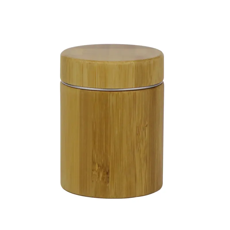 ナツク、お茶、キャンディーパッキング用の印刷された丸い空の木製竹の金属缶