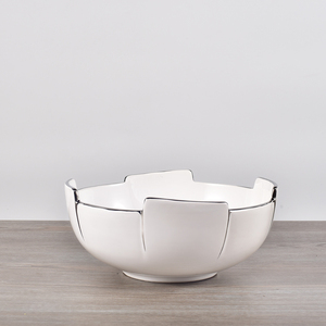 Multipla usato regalo di promozione articolo argento cerchio di frutta moderna ciotole/decorazione di cerimonia nuziale ciotola di ceramica per la decorazione domestica - Product Image 3