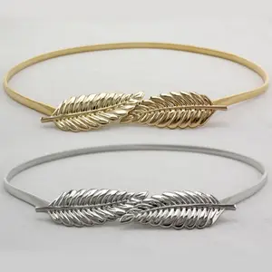 Hot Sell Goedkope Bladeren Vrouwen Metalen Mode Jurk Riem