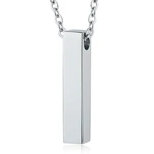 Kalung Kubus Baja Anti Karat Custom, Liontin Kenang-kenangan Abu Jenazah, Perhiasan Kremasi dengan <span class=keywords><strong>Kit</strong></span> Pengisi - Product Image 1