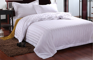 C40 * 40 <span class=keywords><strong>140</strong></span>*110 250TC hôtel 3 cm satin bande blanc drap <span class=keywords><strong>de</strong></span> <span class=keywords><strong>lit</strong></span> queen ensemble 100% coton - Product Image 6