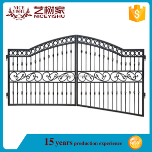 Yishu barato <span class=keywords><strong>de</strong></span> la fábrica hermosa <span class=keywords><strong>casa</strong></span> valla metálica grill puerta diseño, Principal <span class=keywords><strong>de</strong></span> hierro forjado puertas - Product Image 4