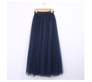 Faldas Largas de Tul con Pliegues para Mujer, Estilo Formal, de Malla de <span class=keywords><strong>3</strong></span> Capas - Product Image 3