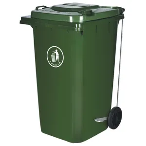 Goedkope plastic dustbins recycle bin top pedaal bin 120 liter plastic 120l