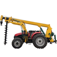 Machine de forage à tarière pour poteaux de sol, tracteur grue